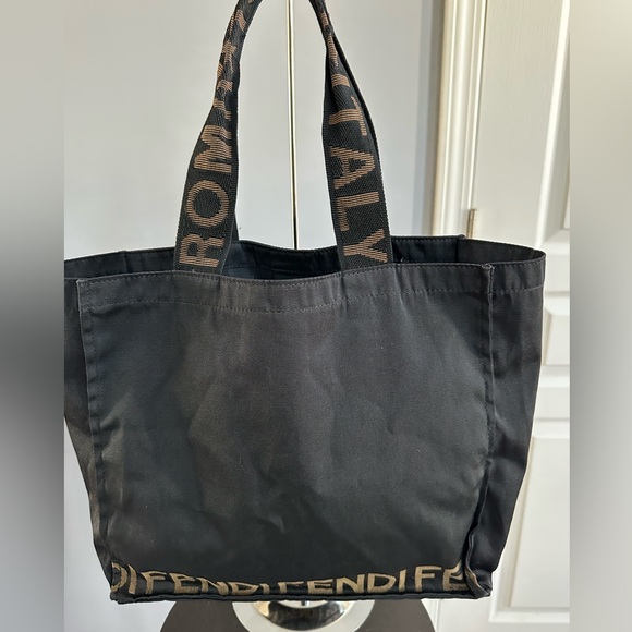 FENDI BUNDLE Canvas Shopper Tote & Zucca Bifold Wallet Set a Authentic - Picture 1 of 16